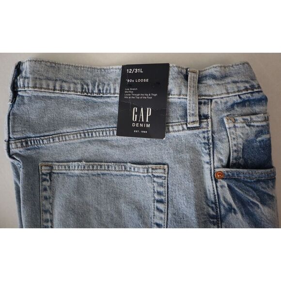 GAP Denim 593220 Women's Sz 12/31 L Light Wash '90s Mid-Rise Loose Fit Jeans - Picture 5 of 10